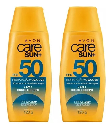 Kit 2 Unidades Protetor Fps 50 Care Sun Rosto & Corpo - Avon