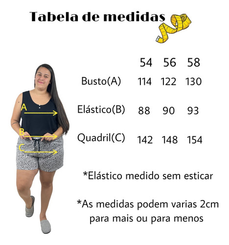 Pijama De Verão Plus Size Com Bermuda E Regata Confortável