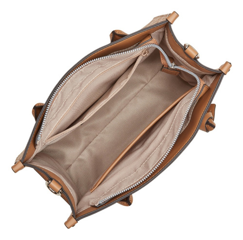 Bolsa De Mano Para Mujer Nine West Camel Nye560606 Acabado de los herrajes Níquel Diseño de la tela Lisa