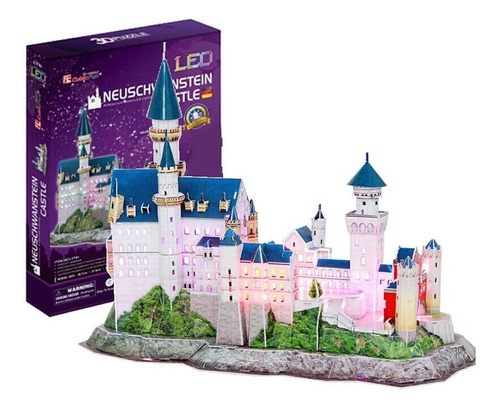 Puzle 3d 128 Neuschwanstein Castle Led - Cubicfun