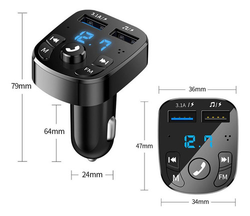 Transmisor Receptor De Audio Estéreo Fm Bluetooth Mp3 P/auto