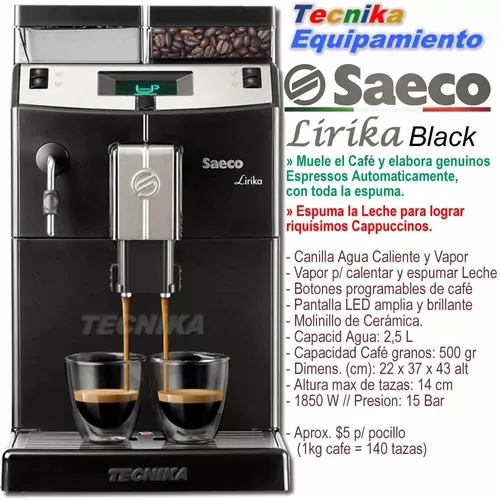 Cafetera Express Automatica Saeco Lirika Black Con Molinillo