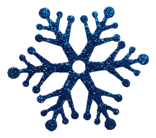 Copos De Nieve Frozen - Goma Eva Glitter (40 U Total) Azul Copos De Nieve Frozen 4.6 Cm.