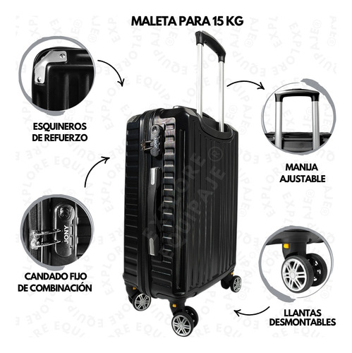 Maleta 24 Pulgadas Ligera 15 A 20 Kg Doble Llantas Candado