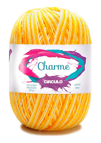 Linha Charme Círculo Multicolor Cítricas Colorida Fio 150gr Cor Raio de sol