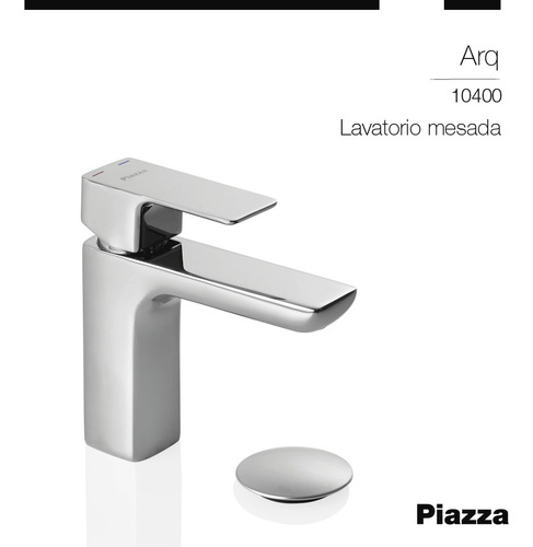 Grifo Canilla Lavatorio Bacha Monocomando Arq Cromo + Sopapa