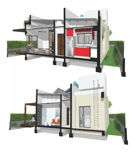 Plano De Casa Moderna Medidas Diseño Color 168m2