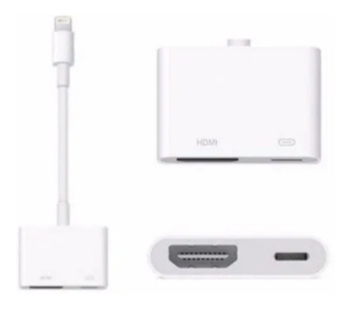 Adaptador digital Lightning Av para iPhone iPad iPod On TV, color blanco