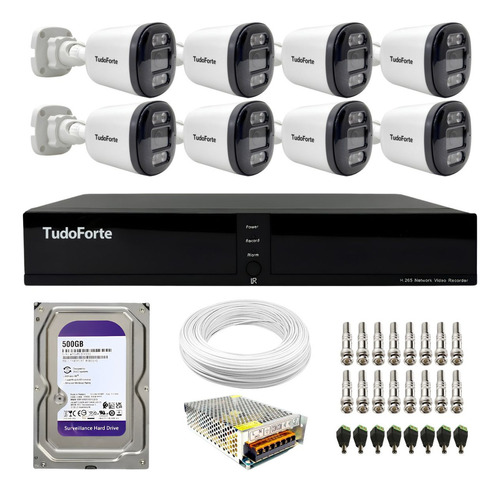 Kit 8 Câmeras Full Color Dvr 8 Canais Com Hd 500gb Instalado