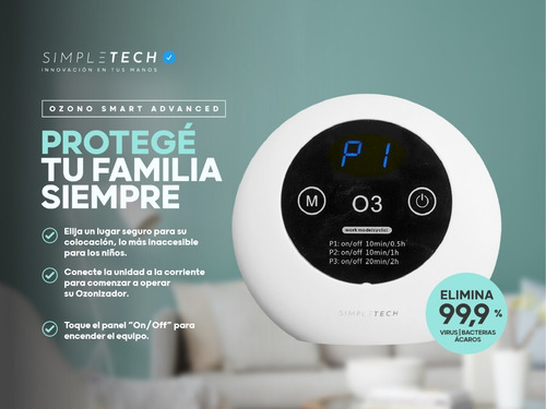 Imagen 3 de 8 de Ozonizador 220v 150mg/h 75mts2 200mts3 Ideal Ambientes