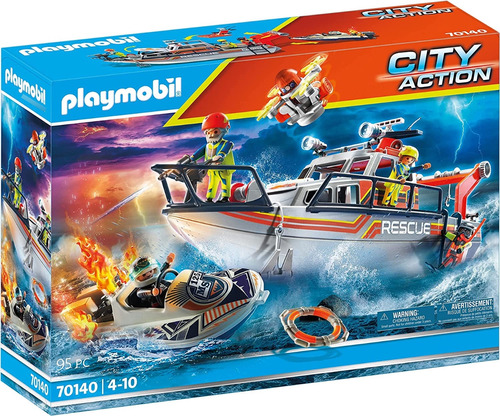 Playmobil 70140 Barco Bote Rescate Marítimo Bombero Playlgh