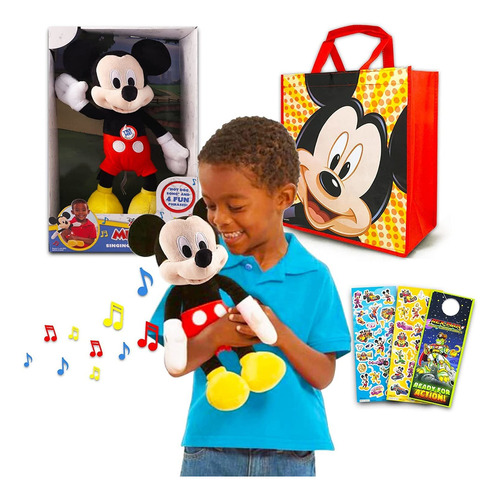 Disney Mickey Mouse Singing Plush Bundle Mickey Toy Set...