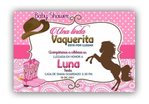 Invitaciones Digital De Vaquera