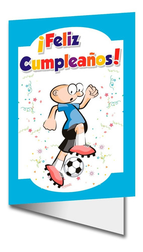Dos Tarjetas De Feliz Cumpleaños Infantil Jugador De Futbol