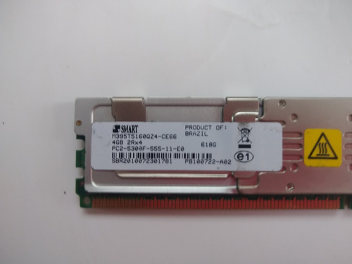 Imagem 1 de 2 de Memoria Marca Smart 4gb Fbdimm M395t5160qz4-ce66