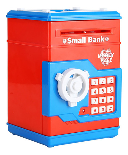 Niños Piggy Bank Moneda Cajero Automático Juguete Rojo Azul