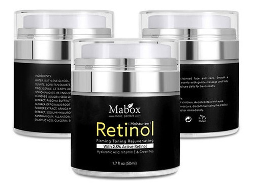 Retinol Mabx Crema Hidratante 2.5% 50ml 3 Piezas