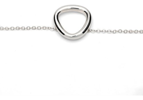 Pulsera Centro Orgánico De Plata 925 Pr_br_014 Color Plateado Largo 20 cm