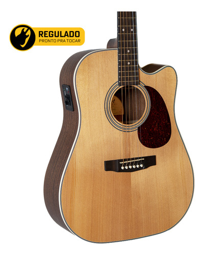 Violão Cort Mr500 Folk Elétrico Tampo Sólido Natural Satin