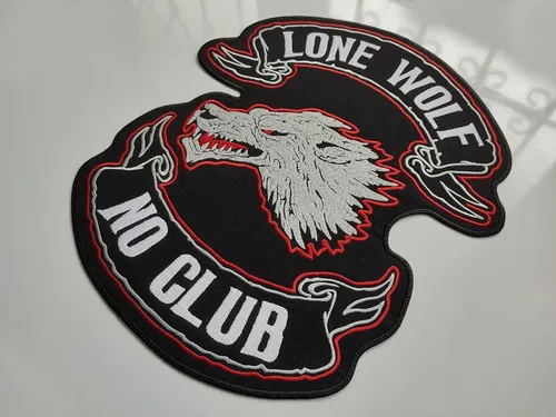 Parche Bordado Biker Lone Wolf No Club Lobo Solitario Espald