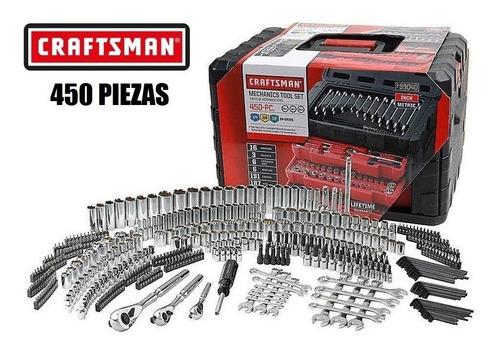 Imagen 1 de 5 de Set Caja Herramienta Mecánica Craftsman 450 Piezas Garantia