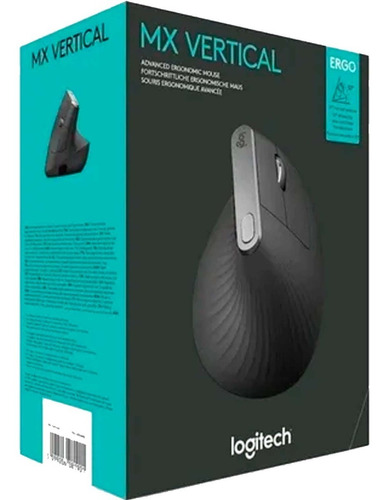 Mouse Logitech Mx Vertical Wirelees Recagable Color Negro