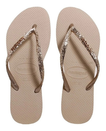 Ojotas Havaianas Slim Glitter Mujer Originales Tiras Brillo 