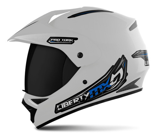 Capacete Motocross Viseira Fumê Pro Tork Mx Vision Rosa Cor Branco Tamanho Do Capacete 58