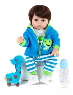 Brastoy Sapo Boneca Bebe Reborn Nino 100% Silicone 48cm