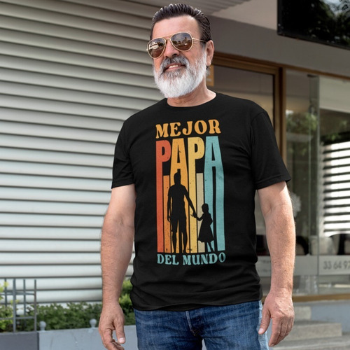 Imagen 2 de 4 de Playera Día Del Padre -mejor Papá Del Mundo -retro - Vintage