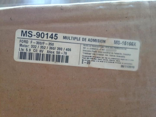 Imagen 3 de 3 de Empacadura Multiple Admision Ford 300/350 M332/352/360/460.