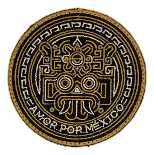 Calendario Azteca Oro Mexico Velcro - Parche Bordado.