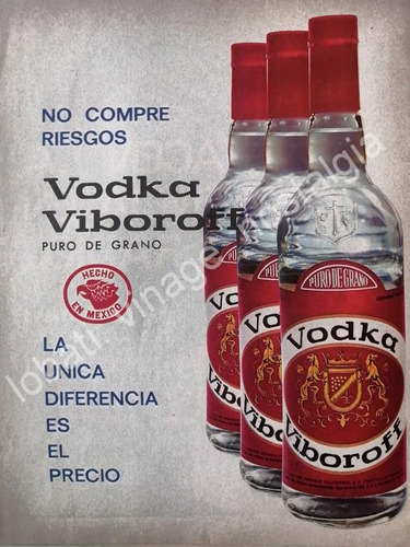 Cartel Retro Vodka Viboroff 1974 Bodegas California V318