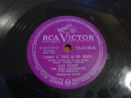 Pasta Lou Monte Y Orq Hugo Winterhalter Rca Victor 0140 C45