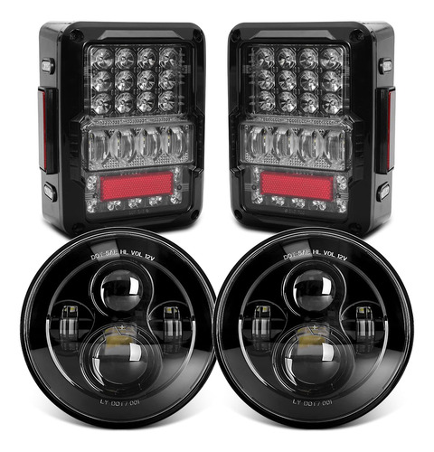 Compatible Con Jeep Wrangler Jk Jku 2007-2018, Faros Delante