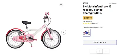 Bicicleta decathlon niña 16 hotsell