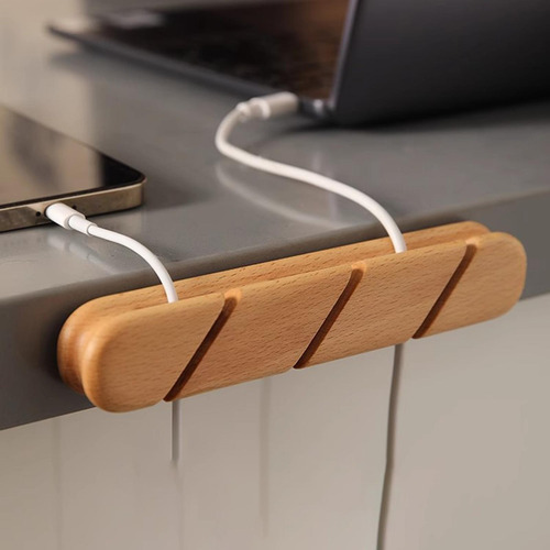 Organizador De Cables Autoadhesivo Multiusos Grande Madera