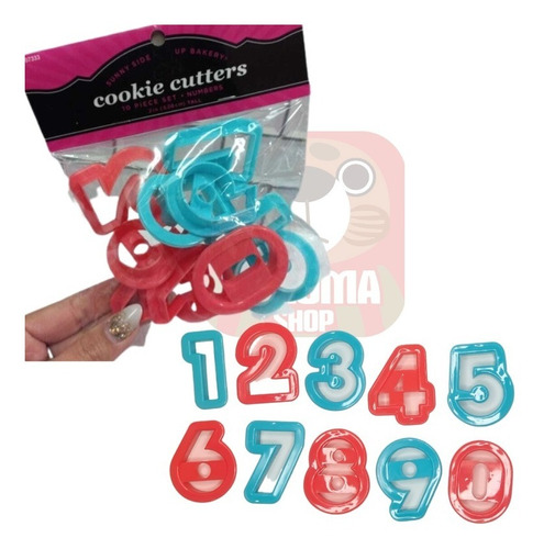 10 Cortantes Numeros Cookies Galletitas Fondant Reposteria