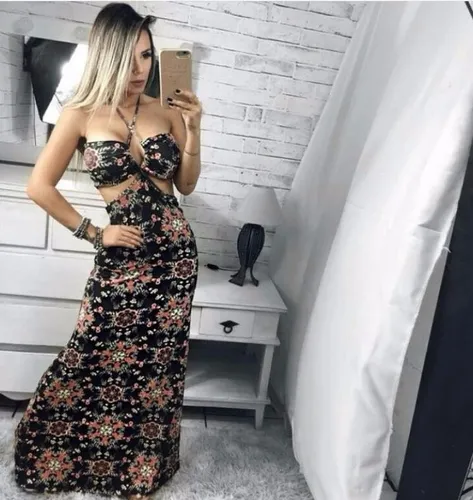 Vestido Longo Com Bojo Tecido Viscolycra Verao 2018 Parcelamento