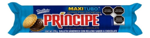 4 Pzas Galletas Príncipe Maxitubo Con Relleno Sabor Chocolat