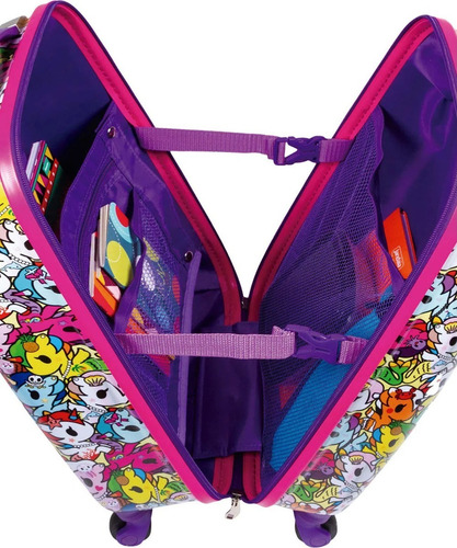 Imagem 4 de 10 de Kit Malinha Mala De Bordo Tokidoki Unicórnio 4 Rodinhas 360°