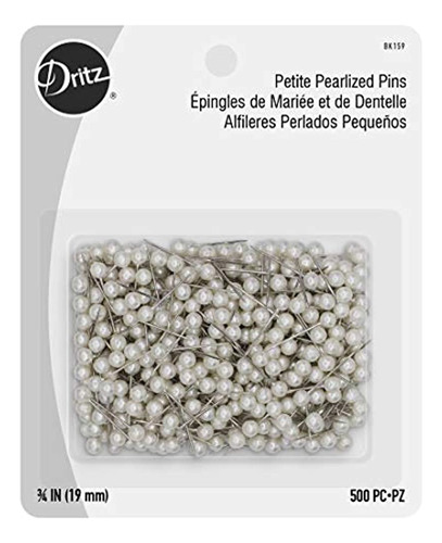 Dritz Petite Pearlized Tamaño 12 3/4in White Pearl Heads Pin