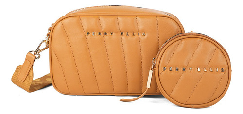 Bolsa Crossbody Perry Ellis A10165 Color Camel