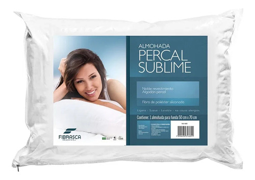 Almohada Percal Sublime Fibrasca 100% Algodón 180 Hilos