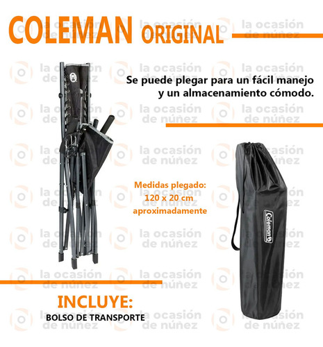 Imagen 3 de 7 de Silla Sillon Reposera Coleman Grande Soporta 136k Suspensión
