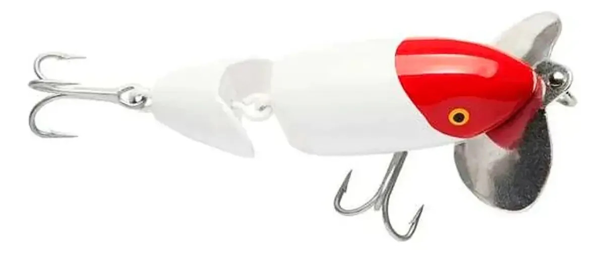 Señuelo Waterdog Bass 29 6.2cm 9gr Anzuelos Vcm Tararira Color Rojo/Blanco