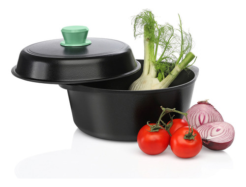 Set Cocina Antiadherente Cacerola 4l Sartén 24cm Verde Esmeralda
