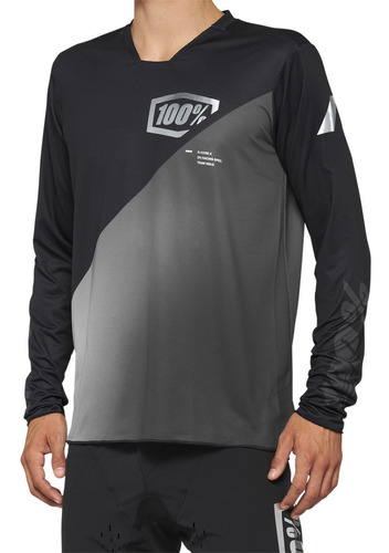 Jersey Bici R-core-x Long Sleeve Negro/gris 100% Original