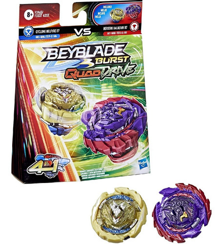 Beyblade Burst Quad Drive Cyclone B7 Vs Berserk B7 F3337 Cor Colorido