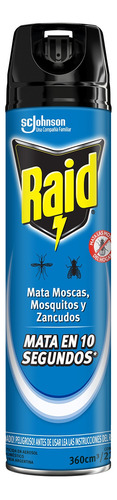 Raid Mata Moscas Y Mosquitos En Segundos 360cc Insecticida